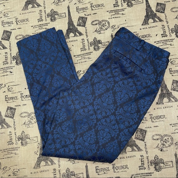 MICHAEL Michael Kors Pants - NWOT Michael Michael Kors Navy /Black Metallic Royal damask Print Pant Size 12